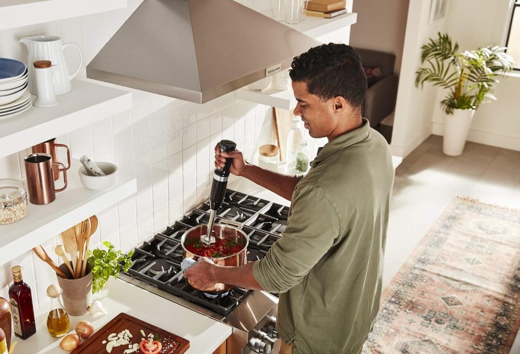 KitchenAid Cordless Variable Speed Hand Blender - KHBBV53, Matte Black  KHMFEB2 Flex Edge Beater Accessory for Hand Mixer, One Size, Stainless Steel