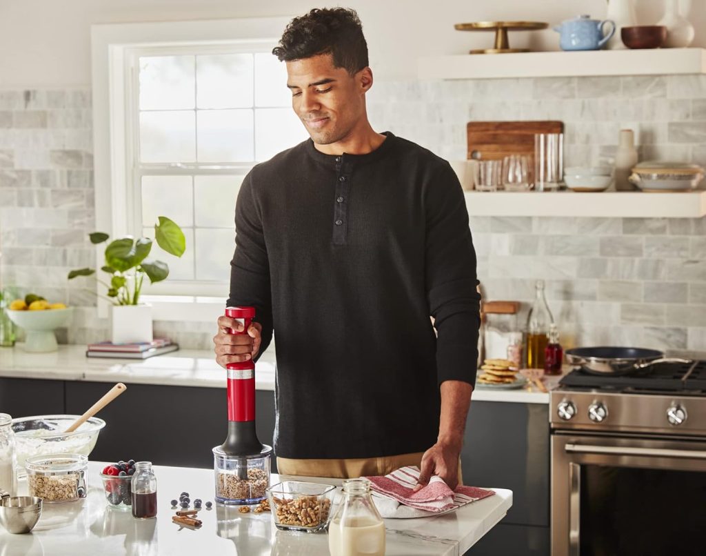 KitchenAid Cordless Variable Speed Hand Blender - KHBBV53, Matte Black  KHMFEB2 Flex Edge Beater Accessory for Hand Mixer, One Size, Stainless Steel
