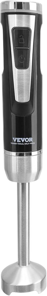 VEVOR Hand Blender, 8 Variable Speeds Immersion Blender, Stainless Steel Handheld Blender Powerful Motor Hand Mixer, USB Charging Cable Multi-purpose Easy Control Grip Stick Mixer