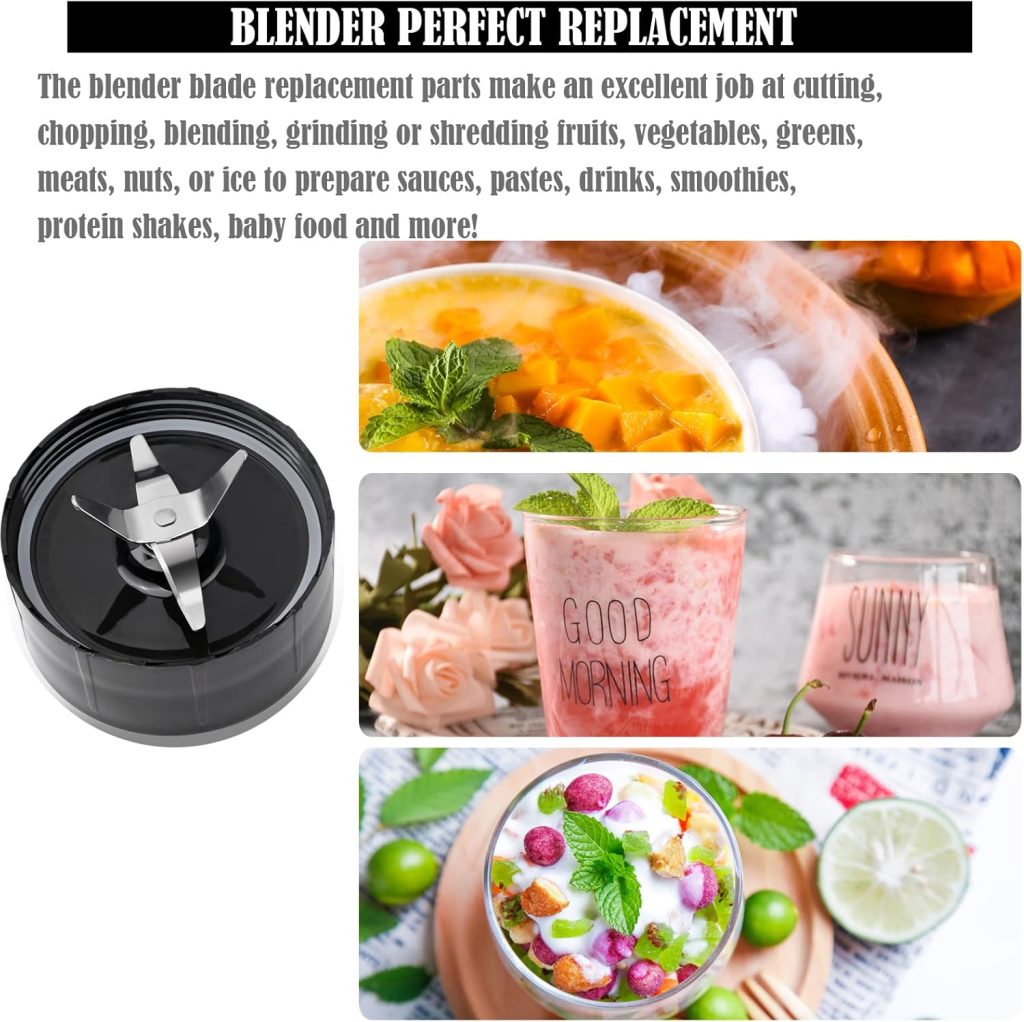 11 PCS Blender Replacement Parts Cross Blade 16OZ Replacement Cup with Handle,12OZ Short Cup with Lip Ring and Stay-Fresh Lid Replacement Cups Compatible with Magic Bullet Blender Cups MB1001 Series