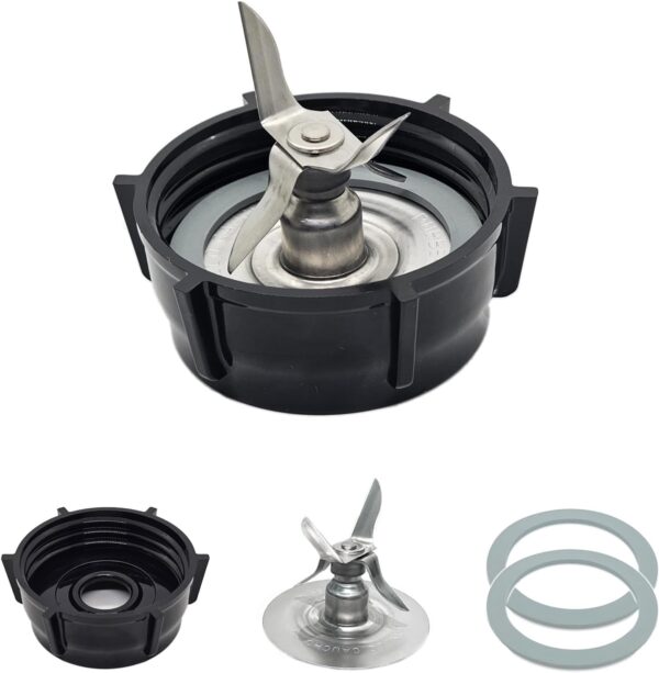 Oster Blender Replacement Parts Ice Blade with Jar Base Cap and Two Rubber O Ring Seal Gasket Kit