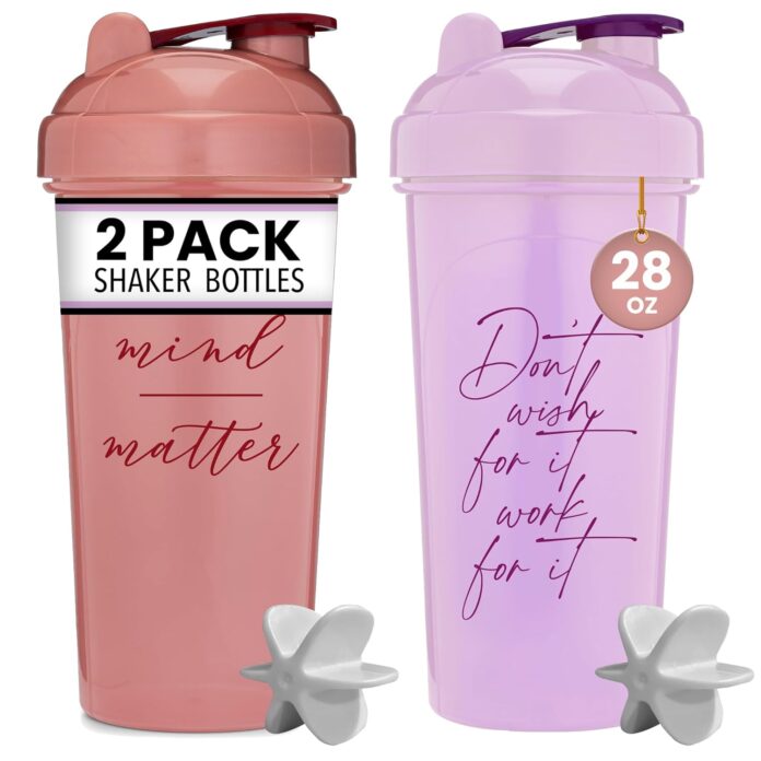 2-pack-28oz-shaker-bottle-with-motivational-quotes-rose-lavender-protein-shaker-bottle-with-mixer-agitators-blender-shak