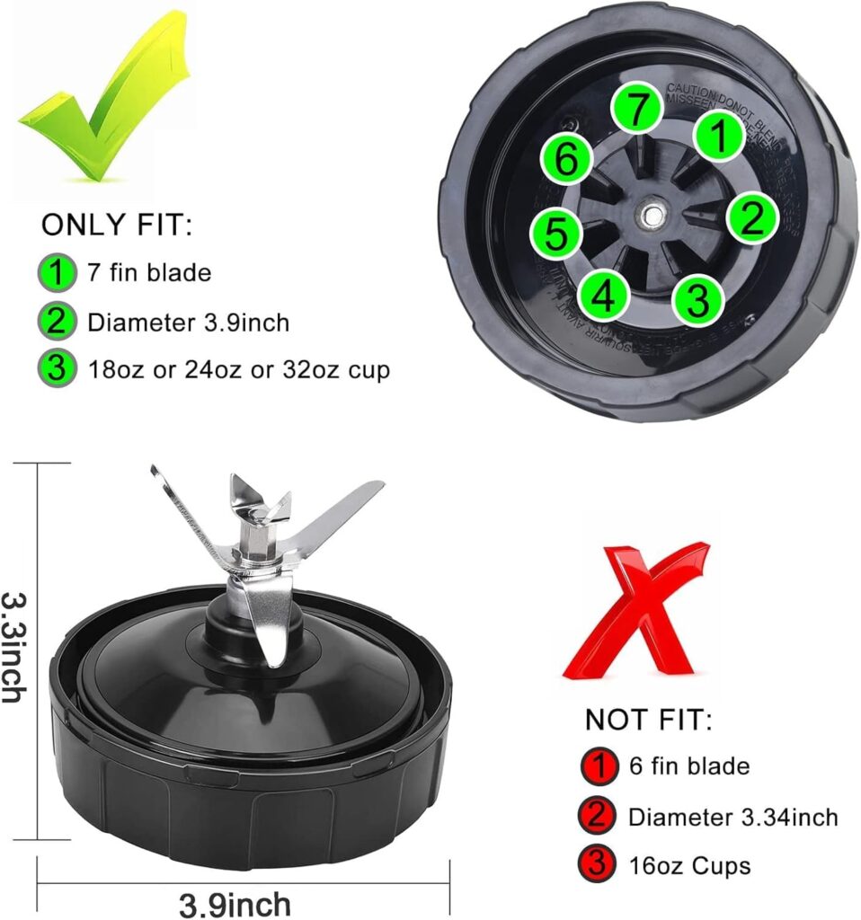 7 Fins Blender Blade Replacement Parts Compatible with Ninja Blender Top Lid Accessories for Ninja Auto iQ BL682-30 7 Fins Blender Blade Replacement Parts Compatible with Ninja Blender Top Lid Accessories for Ninja Auto iQ BL682-30