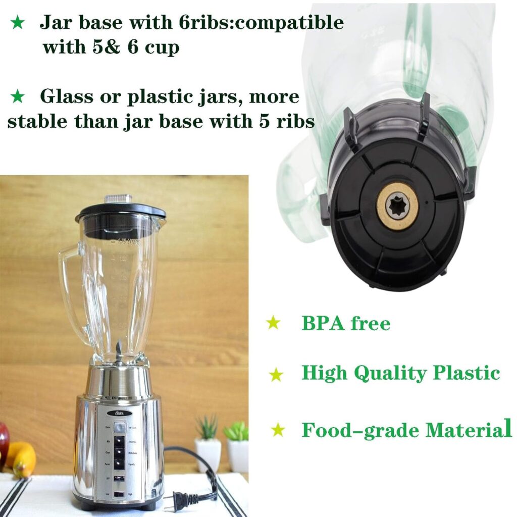 For Oster Blender Replacement Parts Blender Ice Blade with Jar Base Cap and Two Rubber O Ring Seal Gasket Accessory Refresh Kit,Compatible with Oster Blender For Oster Blender Replacement Parts Blender Ice Blade with Jar Base Cap and Two Rubber O Ring Seal Gasket Accessory Refresh Kit,Compatible with Oster Blender
