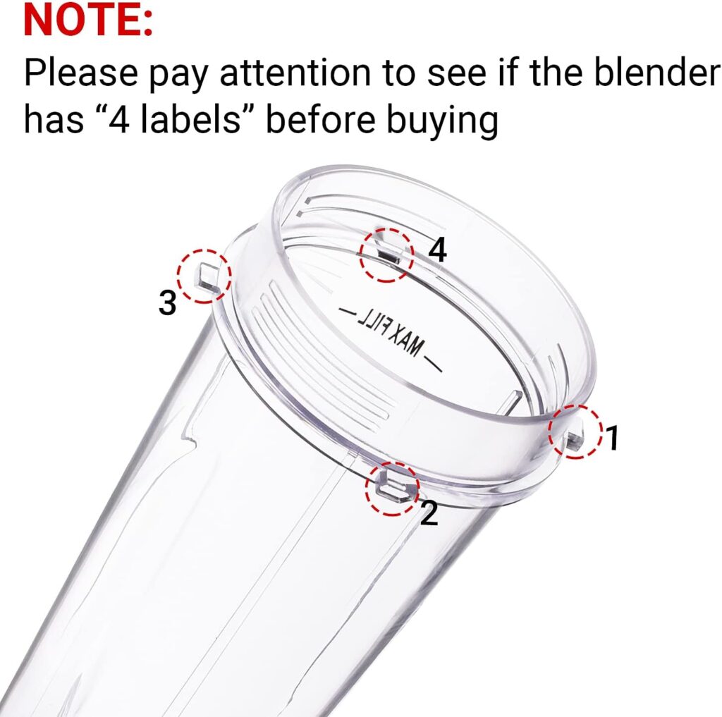 Replacement Blender Cup with Lids 16oz (2 Pack) For Nutri Ninja Pro BL660 BL663CO BL740 BL770 BL770W BL771 BL773CO BL780 BL780CO Ninja Professional 1200W 1100W 1500 Watts Blender Cups Parts