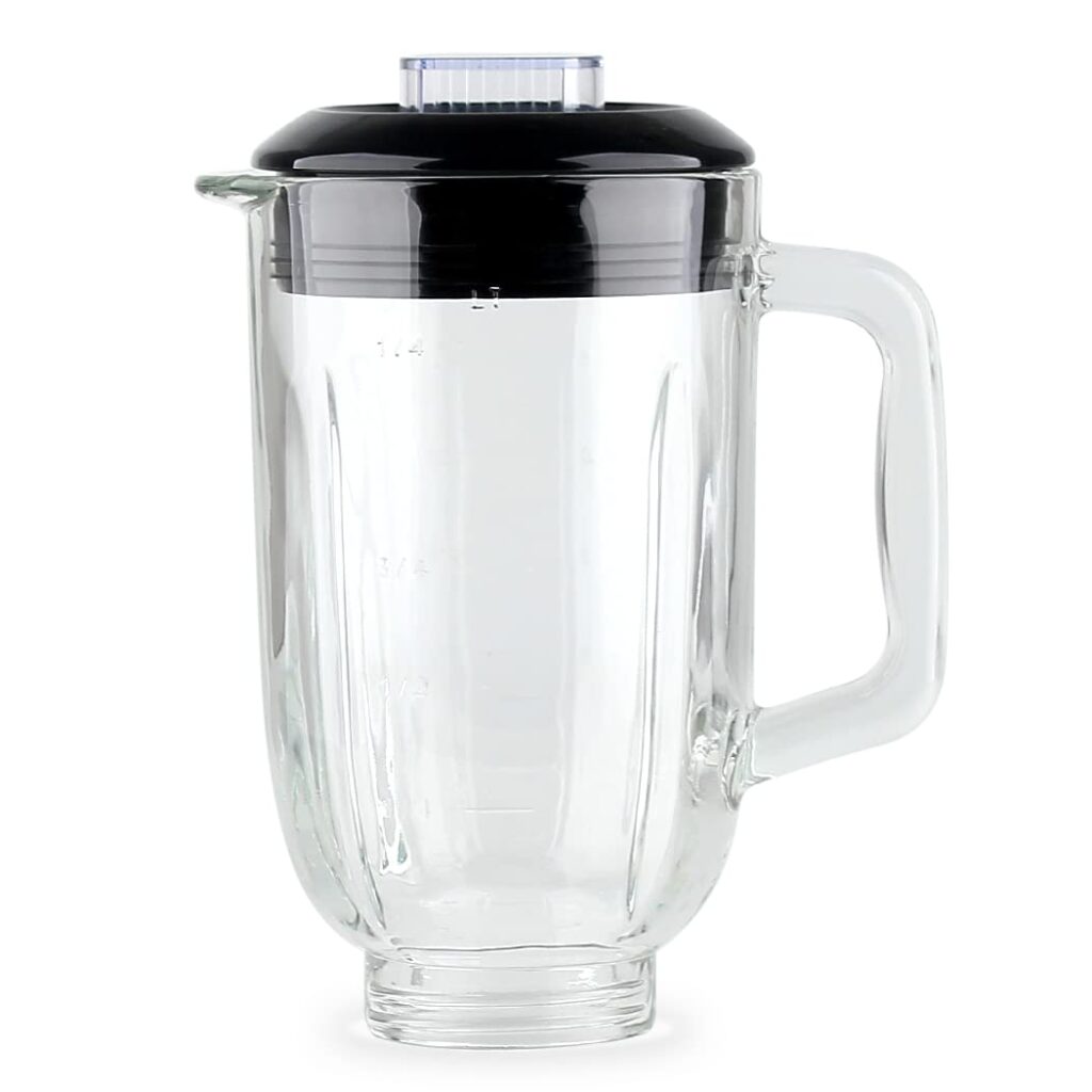 Replacement Parts 5-Cups Glass jar with lid,Compatible with BLACKDECKER 10-Speed Blender BL2010BPA/BL2010BP/ BL2020S/ BL-2020/ BL2010BG
