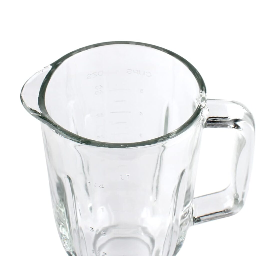 Replacement Parts 5-Cups Glass jar with lid,Compatible with BLACKDECKER 10-Speed Blender BL2010BPA/BL2010BP/ BL2020S/ BL-2020/ BL2010BG