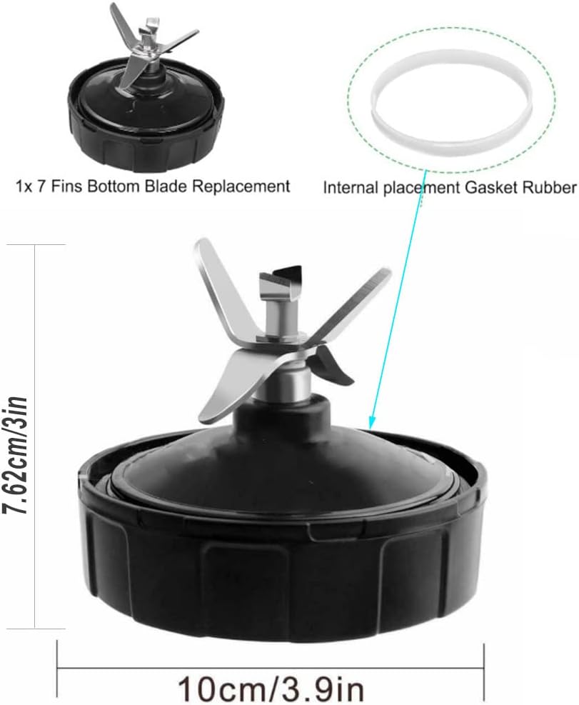 7 Fins Ninja Bullet Blade Ninja Replacement Parts, Ninja Blender Parts for Ninja Blender Auto iQ BL2012 BL480-30 BL490-30 BL642W CT640 NN100 and More
