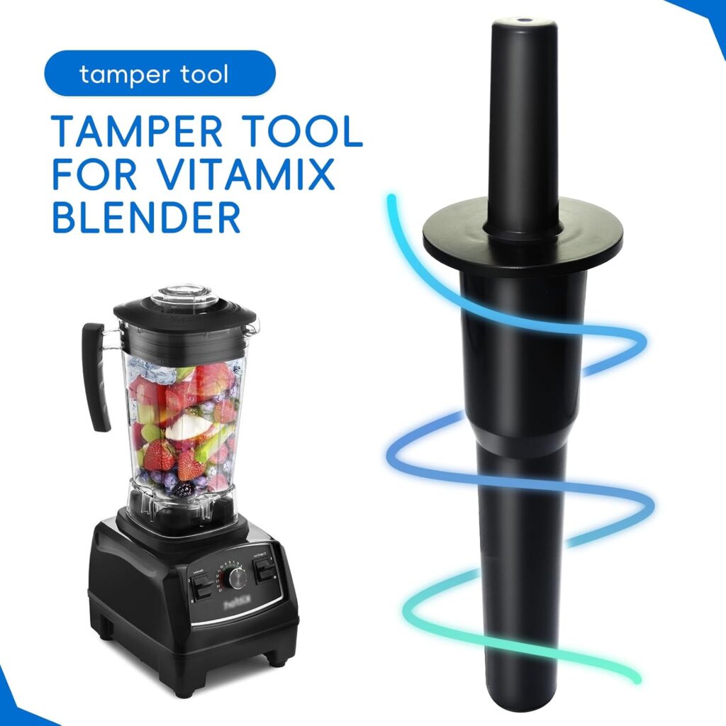 Blender Replacement Part Tamper Tool, Plunger Replacement, Tamper Accessories for Vitamix Classic Standard 64oz Containers, Replacement Parts 5000 5200 6300 760 Blender, Ultra Durable, Black
