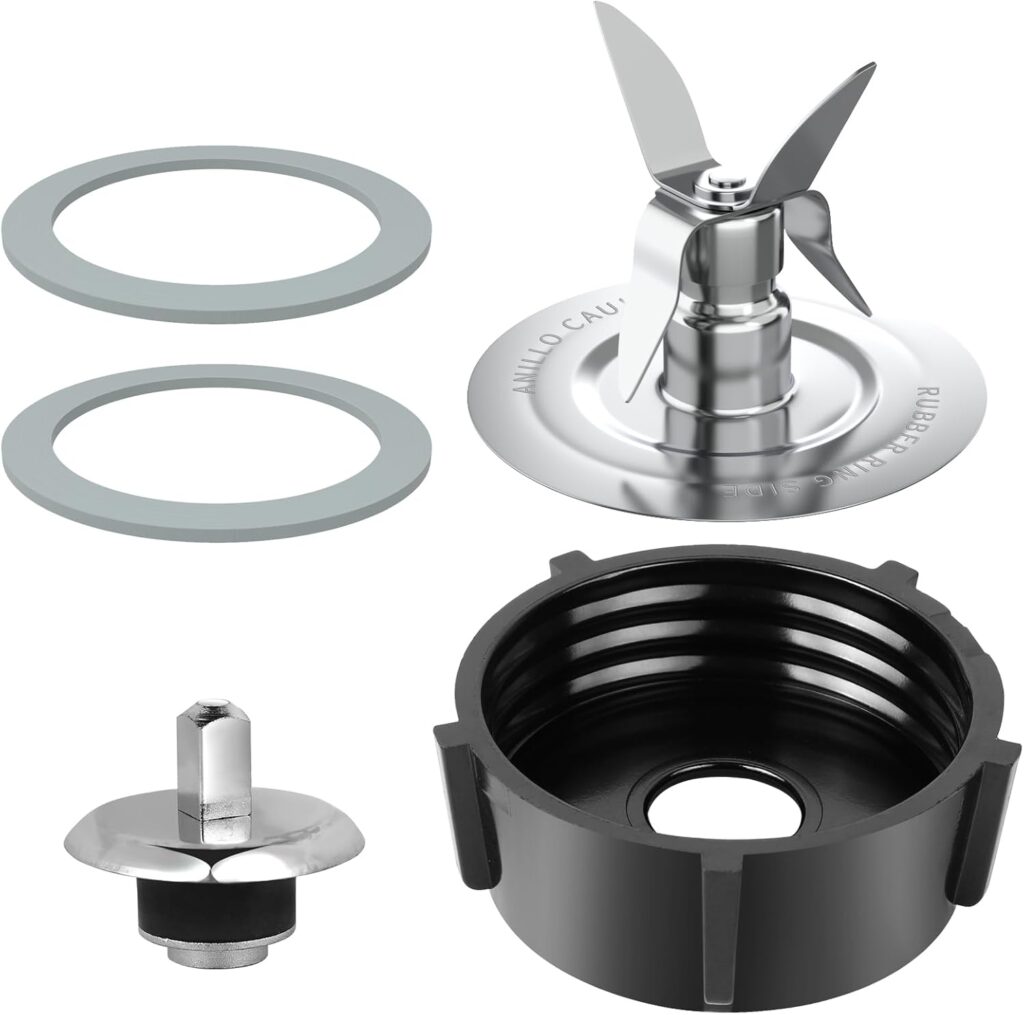For Oster Blender Replacement Parts Blender Blade, Coupling Stud Slinger Pinwith Jar Base Cap and 2 Rubber O Ring Seal Gasket Accessory Replacement kit