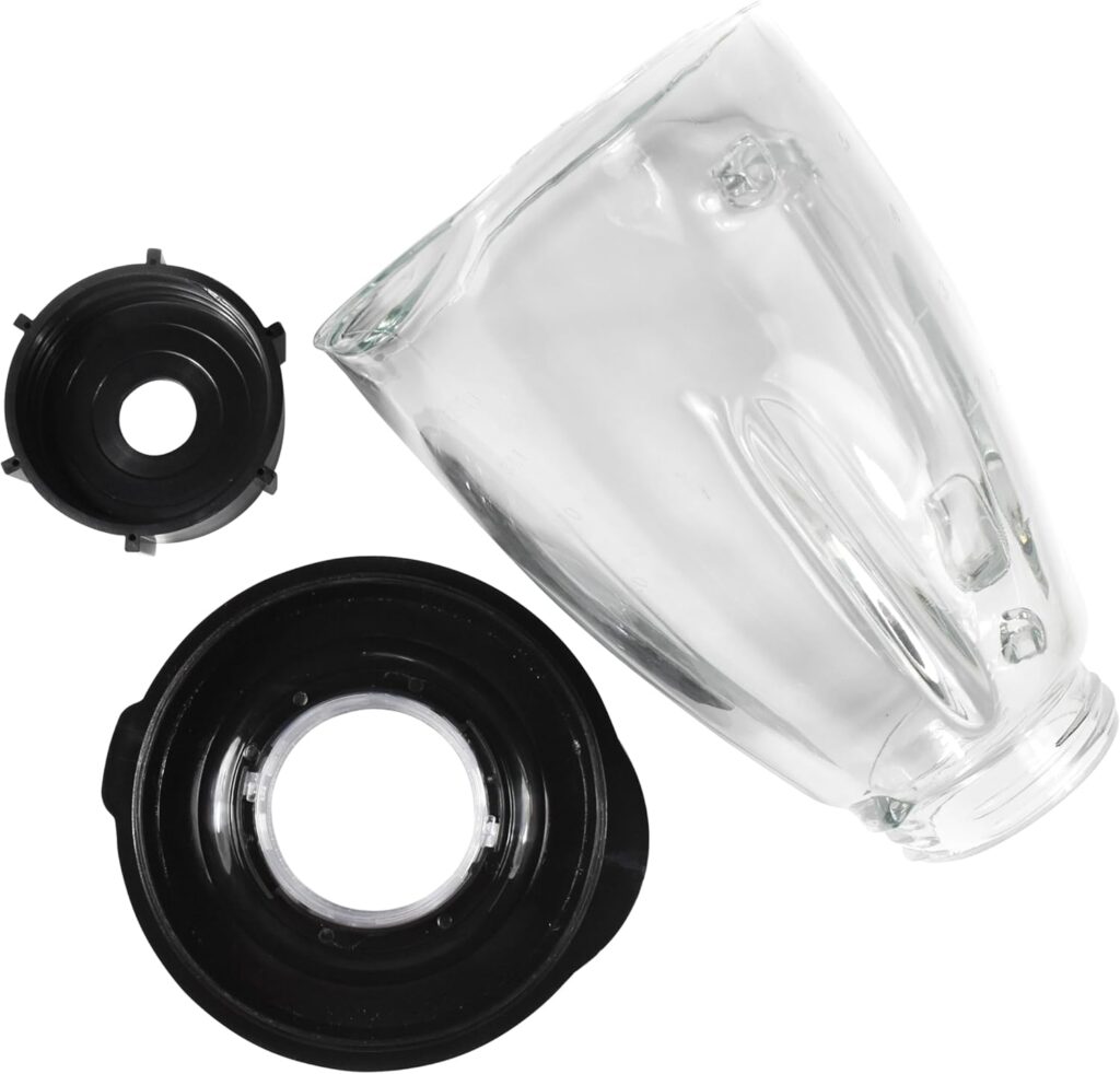 HQRP Glass Round Replacement Blender Jar Set Compatible with Oster Osterizer Blender Models, 5-Cup, 1.25L Pitcher, 0.33 Gallon Capacity