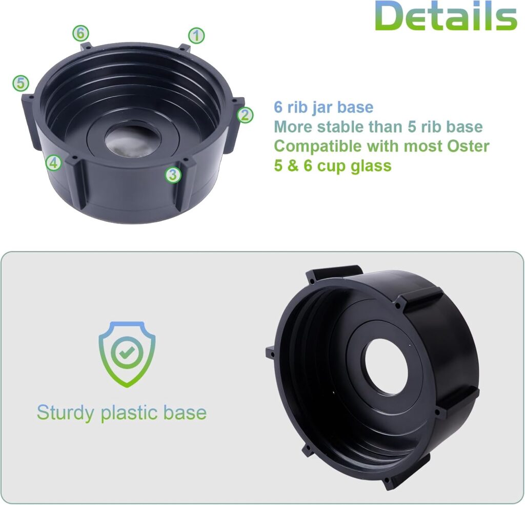 Oster Blender Replacement Parts Kit - 6-Fin Ice-Crushing Blade, Jar Base Cap, and Two Rubber O-Ring Gaskets (4-Piece Accessory Refresh Set) Oster Blender Replacement Parts Kit - 6-Fin Ice-Crushing Blade, Jar Base Cap, and Two Rubber O-Ring Gaskets (4-Piece Accessory Refresh Set)