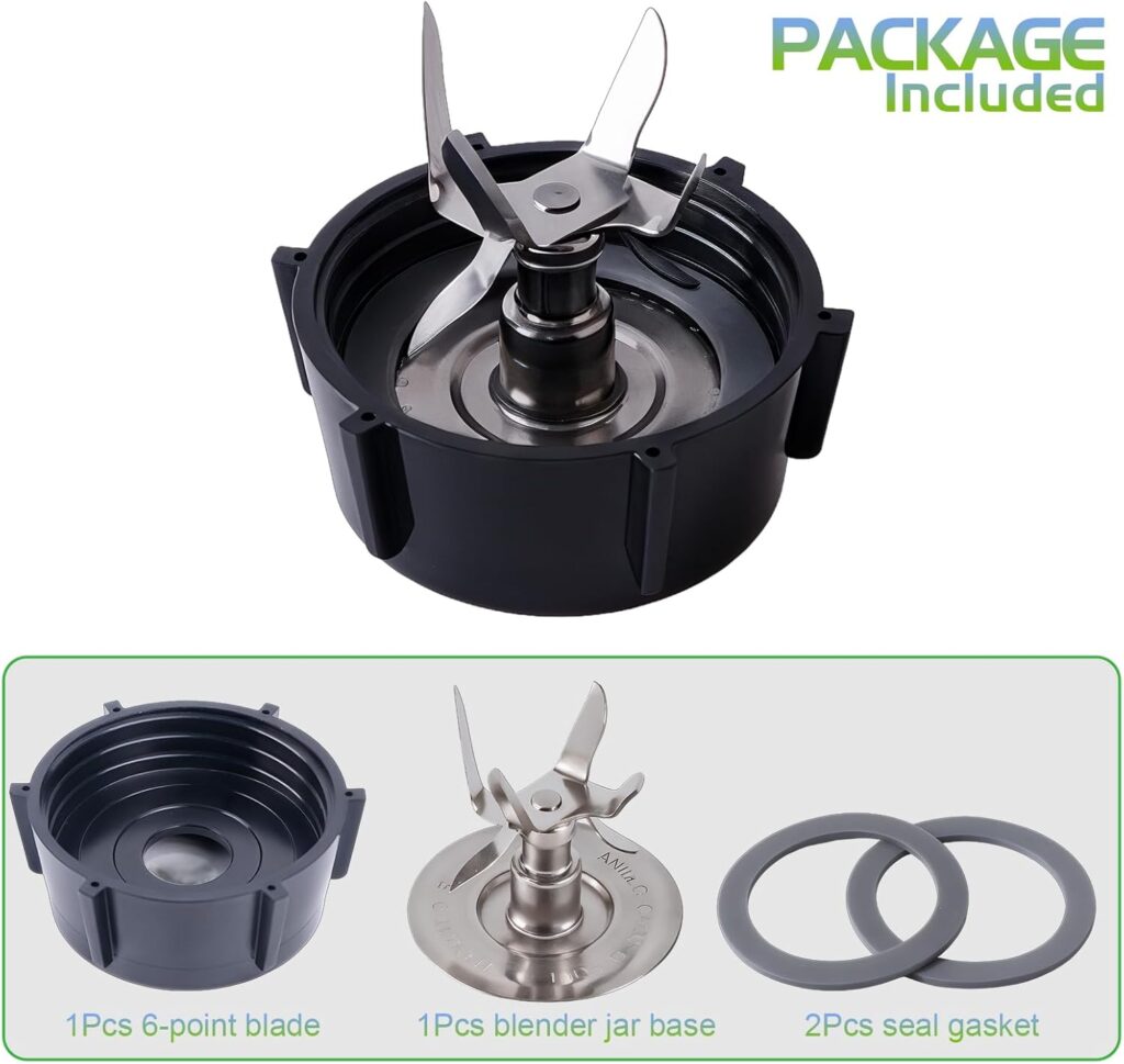 Oster Blender Replacement Parts Kit - 6-Fin Ice-Crushing Blade, Jar Base Cap, and Two Rubber O-Ring Gaskets (4-Piece Accessory Refresh Set) Oster Blender Replacement Parts Kit - 6-Fin Ice-Crushing Blade, Jar Base Cap, and Two Rubber O-Ring Gaskets (4-Piece Accessory Refresh Set)