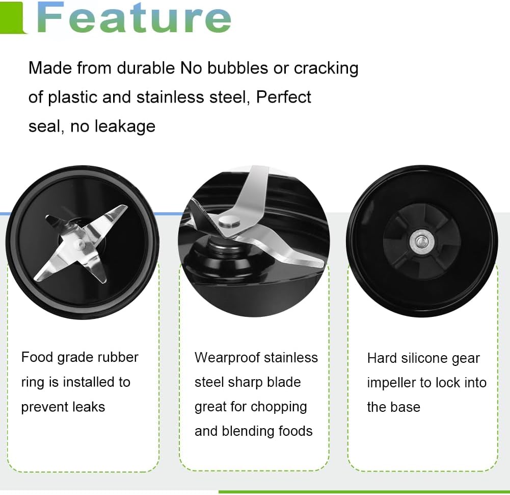 Replacement Cross Blade + 16oz Cup Set for Magic Bullet, Replacement Parts compatible with 250 W Magic Bullet MB1001 Blender