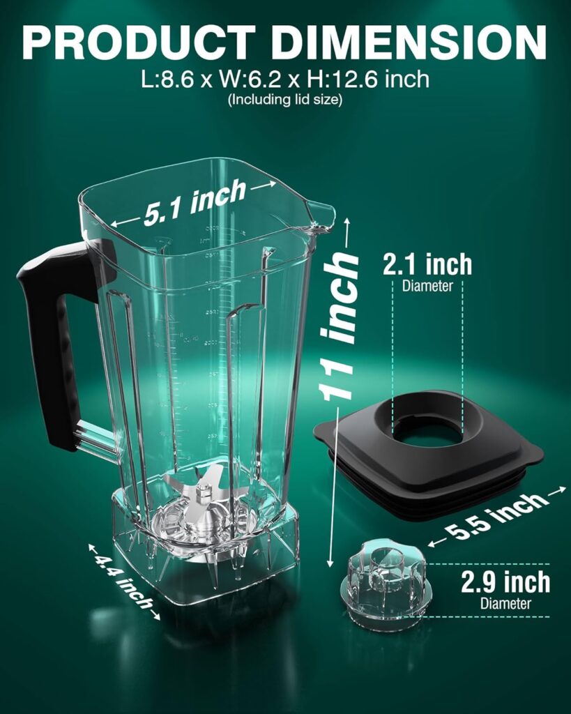 WantJoin Blender Cup ONLY for WantJoin 200D Ice Blenders,Spare pitcher for Mechanical blender and Digital display blender (Plastic)