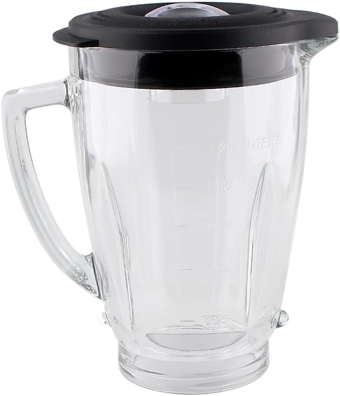 Anbige Replacement Parts Glass jar with Jar Base Bottom Cap,Blade with Rubber Gasket, Compatible with Oster Pro 1200 Blenders