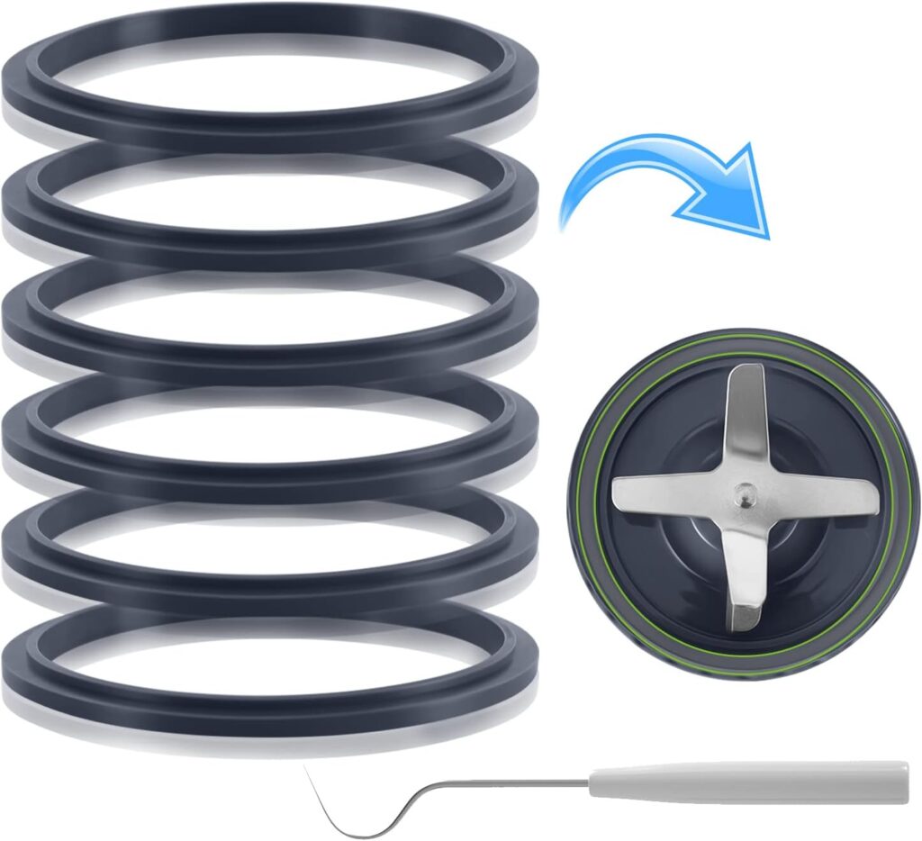 Pack of 6 Replacement Parts Gaskets with Lip Compatible with 900w NutriBullet Extractor Blender