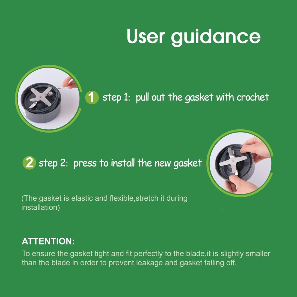 Pack of 6 Replacement Parts Gaskets with Lip Compatible with 900w NutriBullet Extractor Blender