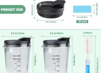 GuanQiao 2-Pack 24oz Blender Cups review