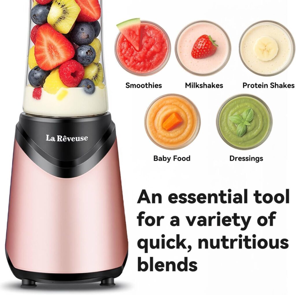 La Reveuse Smoothie Blender Personal Size 300 Watts with 2 Pieces 18 oz BPA-free Travel Sports Bottles,Purple La Reveuse Smoothie Blender Personal Size 300 Watts with 2 Pieces 18 oz BPA-free Travel Sports Bottles,Purple