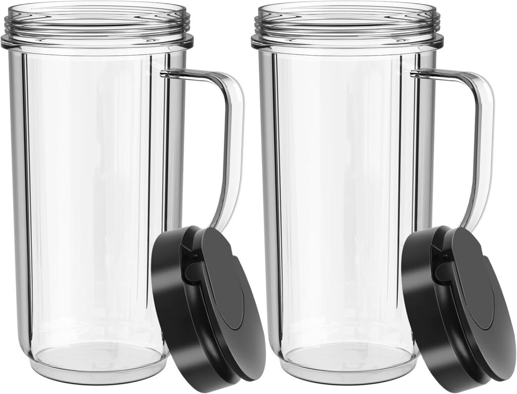 2 Pack Magic Bullet Blender Cups Tall 22oz Cup with Flip Top To-Go Lid Replacement Part Cup Mug with Handle Compatible with 250w MB1001 Magic Bullet Mugs Cups Blender Milk Juicer Mixer Accessories 2 Pack Magic Bullet Blender Cups Tall 22oz Cup with Flip Top To-Go Lid Replacement Part Cup Mug with Handle Compatible with 250w MB1001 Magic Bullet Mugs Cups Blender Milk Juicer Mixer Accessories