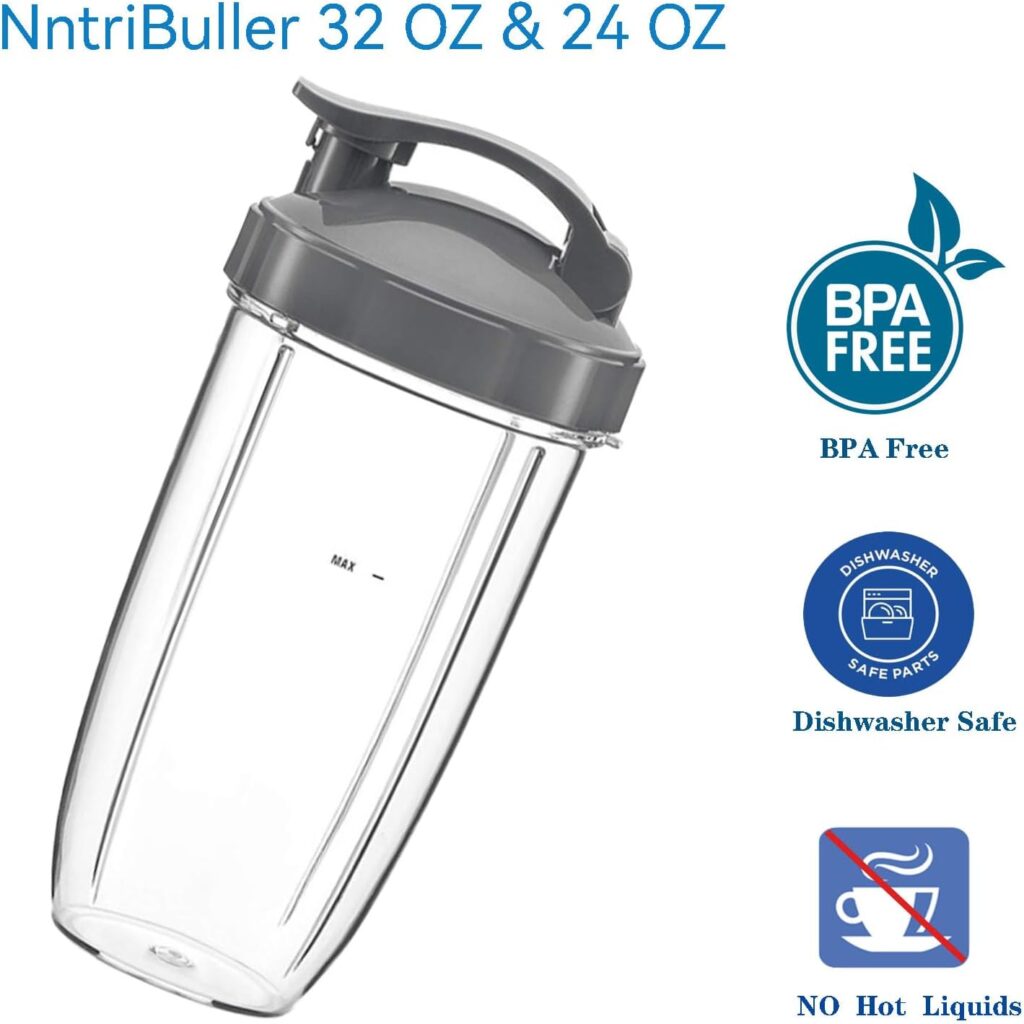 2-pack Replacement Parts Upgrade 32oz 24oz Cups with 2-pack Flip-Top To-Go-Lid Compatible with NutriBullet 600w/900w Blender Accessory 2-pack Replacement Parts Upgrade 32oz 24oz Cups with 2-pack Flip-Top To-Go-Lid Compatible with NutriBullet 600w/900w Blender Accessory
