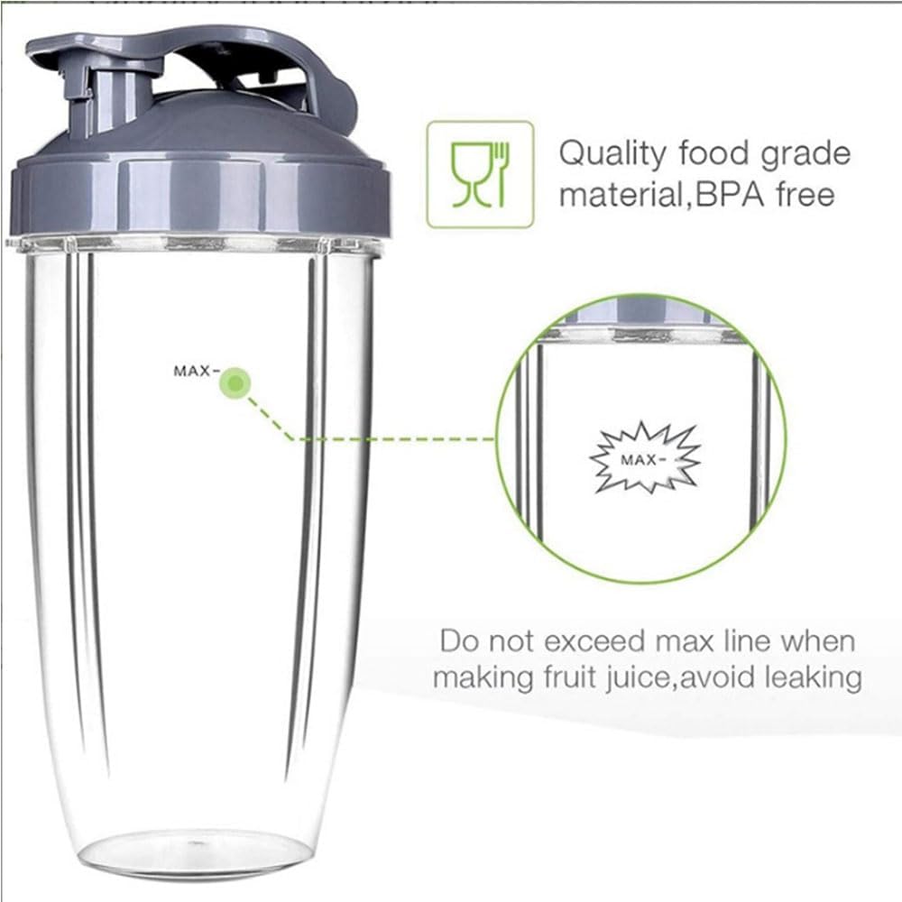 2-pack Replacement Parts Upgrade 32oz 24oz Cups with 2-pack Flip-Top To-Go-Lid Compatible with NutriBullet 600w/900w Blender Accessory 2-pack Replacement Parts Upgrade 32oz 24oz Cups with 2-pack Flip-Top To-Go-Lid Compatible with NutriBullet 600w/900w Blender Accessory