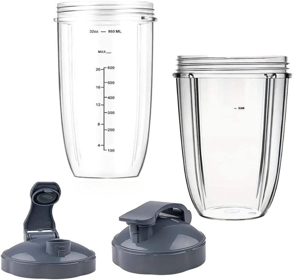 2-pack Replacement Parts Upgrade 32oz 24oz Cups with 2-pack Flip-Top To-Go-Lid Compatible with NutriBullet 600w/900w Blender Accessory 2-pack Replacement Parts Upgrade 32oz 24oz Cups with 2-pack Flip-Top To-Go-Lid Compatible with NutriBullet 600w/900w Blender Accessory