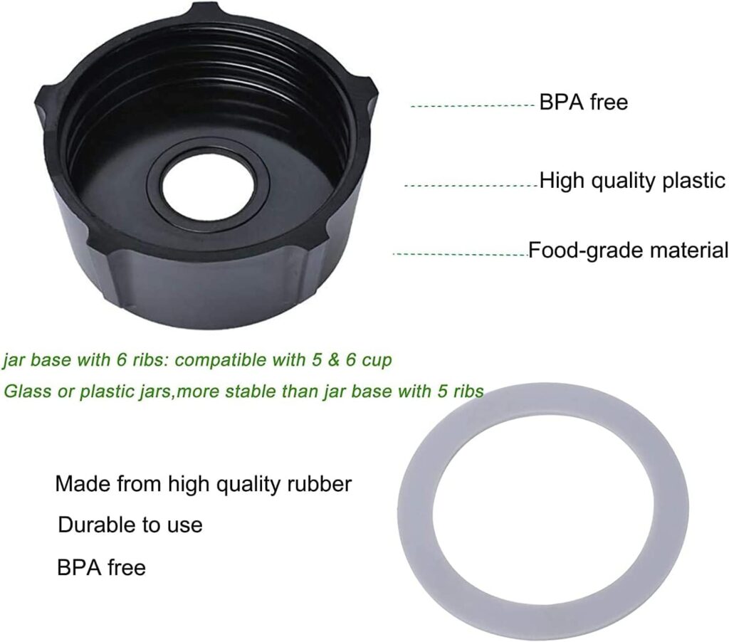 6 Cup Glass Jar Replacement for Oster and Osterizer Blender, with 4961, 4980 Ice Blade, 4902 Blender Jar Bottom Cap Base, Drive Coupling, Rubber Seal Rings Accessory Kit 6 Cup Glass Jar Replacement for Oster and Osterizer Blender, with 4961, 4980 Ice Blade, 4902 Blender Jar Bottom Cap Base, Drive Coupling, Rubber Seal Rings Accessory Kit