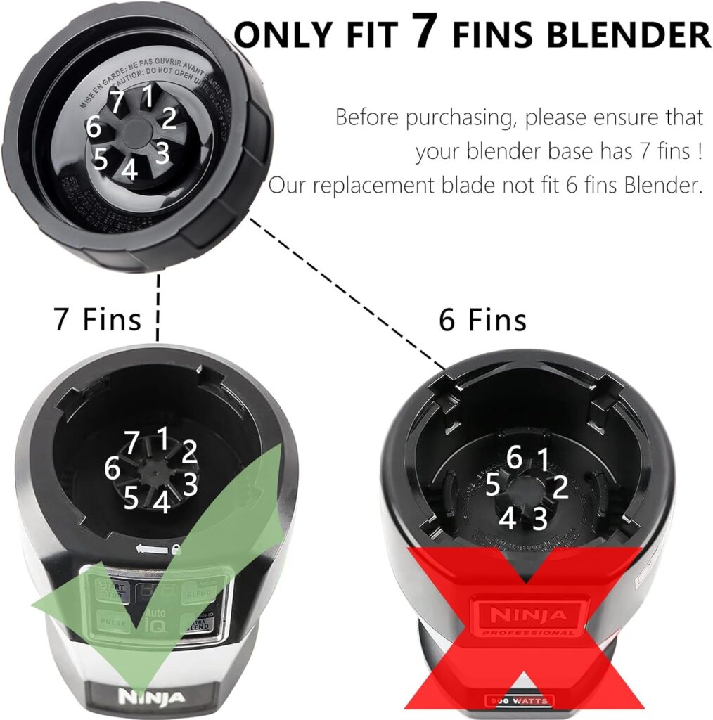 7 Fins Ninja Replacement Parts Blender, Replacement Extractor Blade Parts Fits Nutri Ninja Auto iQ BL482 BL487 BL487A BL488W BL492W BL640 NN100A NN101 NN102 BL2012 BL642W BL680A, BL681A BL682QT BL685 7 Fins Ninja Replacement Parts Blender, Replacement Extractor Blade Parts Fits Nutri Ninja Auto iQ BL482 BL487 BL487A BL488W BL492W BL640 NN100A NN101 NN102 BL2012 BL642W BL680A, BL681A BL682QT BL685