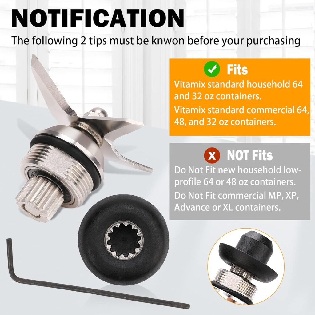 Blender Wet Blade Assembly with Wrench Drive Socket Removal Tool Kit Vitamix Accessories Cup Replacement Part Compatible with Vitamix 5200 Series Blender 64oz 32oz Mixer Containers Repair Kitchen Blender Wet Blade Assembly with Wrench Drive Socket Removal Tool Kit Vitamix Accessories Cup Replacement Part Compatible with Vitamix 5200 Series Blender 64oz 32oz Mixer Containers Repair Kitchen