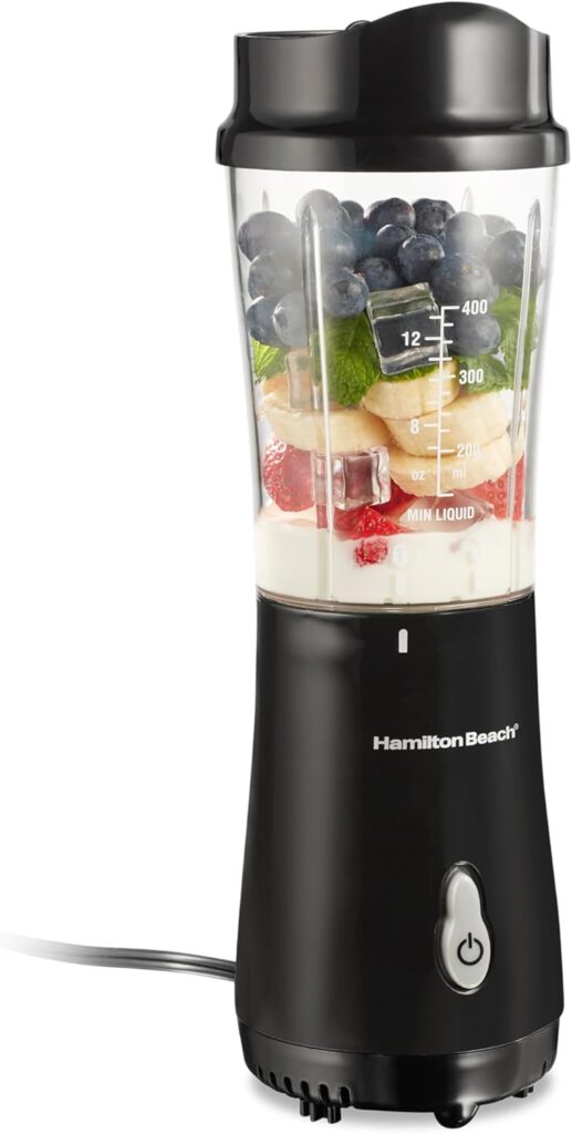 Hamilton Beach Portable Blender for Shakes and Smoothies, 14 Oz BPA Free Travel Cup Lid, Durable Stainless Steel Blades, Personal Smoothie Blender, Coral (51171) Hamilton Beach Portable Blender for Shakes and Smoothies, 14 Oz BPA Free Travel Cup Lid, Durable Stainless Steel Blades, Personal Smoothie Blender, Coral (51171)