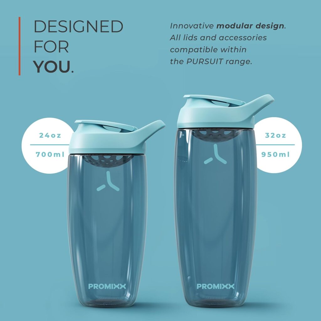 Promixx Pursuit Protein Shaker Bottle (24 oz) – Silent No-Ball Mixer, Leak-Proof Lid, BPA/BPS Phthalate-Free ECOZEN – Easy-Clean Shaker Cup for Protein Shakes, Pre Post-Workout Smoothies Promixx Pursuit Protein Shaker Bottle (24 oz) – Silent No-Ball Mixer, Leak-Proof Lid, BPA/BPS Phthalate-Free ECOZEN – Easy-Clean Shaker Cup for Protein Shakes, Pre Post-Workout Smoothies