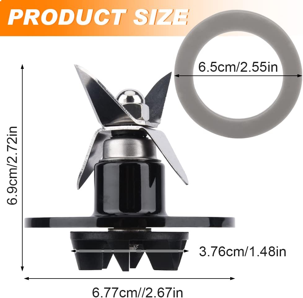 Replacement Parts Blender Blade Assembly with 5 Pieces Blender Gaskets,Blender Cutting Assembly,Juicer Replacement Accessories(Black) Replacement Parts Blender Blade Assembly with 5 Pieces Blender Gaskets,Blender Cutting Assembly,Juicer Replacement Accessories(Black)