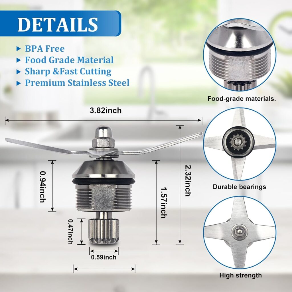 105733 Blender Blade Replacement Part Compatible with A2300 A2500 A3300 A3500 Fits Pro 750 7500 780 Explorian E310 E320 64oz Low Profile Containers 105733 Blender Blade Replacement Part Compatible with A2300 A2500 A3300 A3500 Fits Pro 750 7500 780 Explorian E310 E320 64oz Low Profile Containers