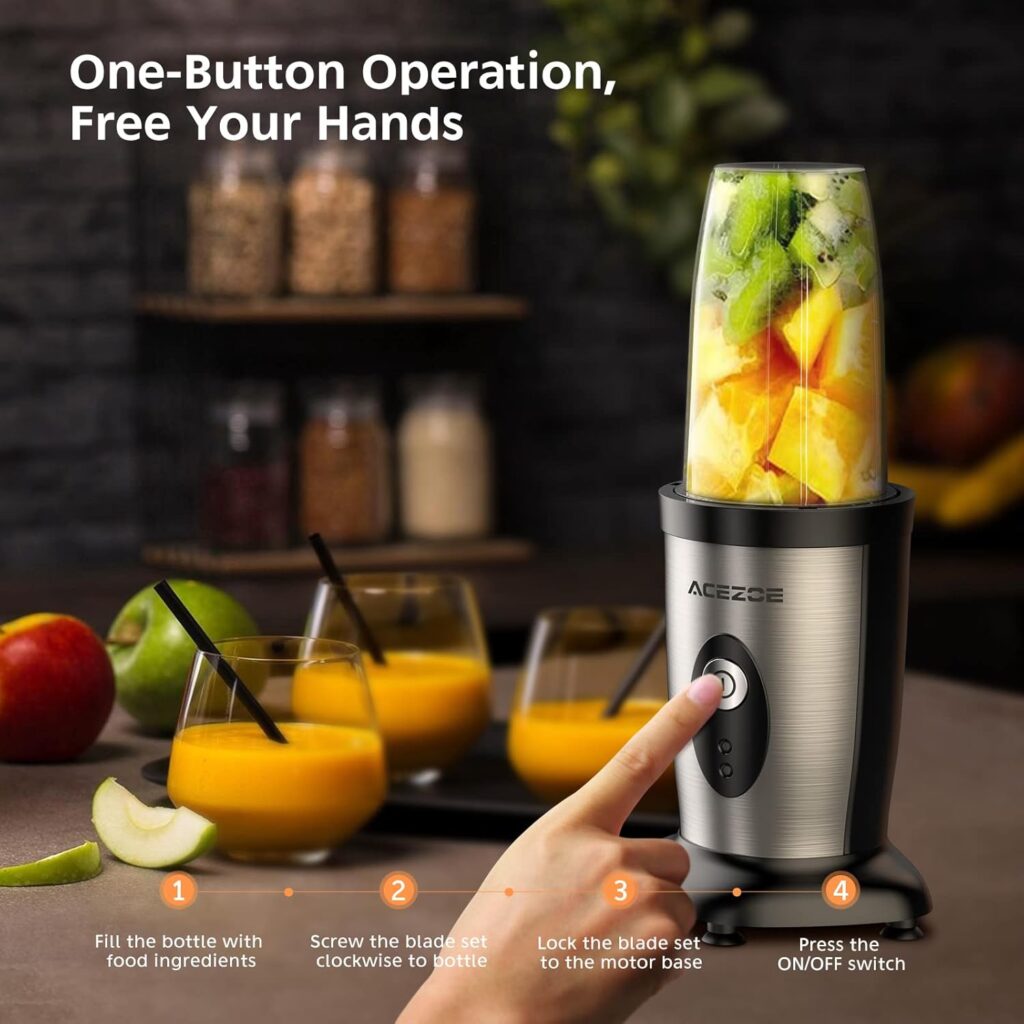 850W Personal Blender for Shakes and Smoothies, 5 in 1 Blenders for Kitchen, with 6 fins Blade, 2x500ml Portable Bottle, 1 Grinding Cup, for Fruit, Juice, Vegatable, Easy to Clean-Silver 850W Personal Blender for Shakes and Smoothies, 5 in 1 Blenders for Kitchen, with 6 fins Blade, 2x500ml Portable Bottle, 1 Grinding Cup, for Fruit, Juice, Vegatable, Easy to Clean-Silver