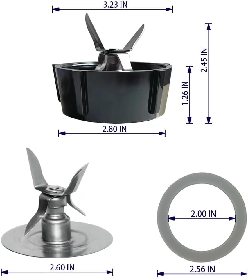 Blender Ice Blade with Jar Base Cap and 2 O-Ring Gasket Compatible with Oster Osterizer Blender, Osterizer Blender and Oster Blender Replacement Parts Blender Ice Blade with Jar Base Cap and 2 O-Ring Gasket Compatible with Oster Osterizer Blender, Osterizer Blender and Oster Blender Replacement Parts