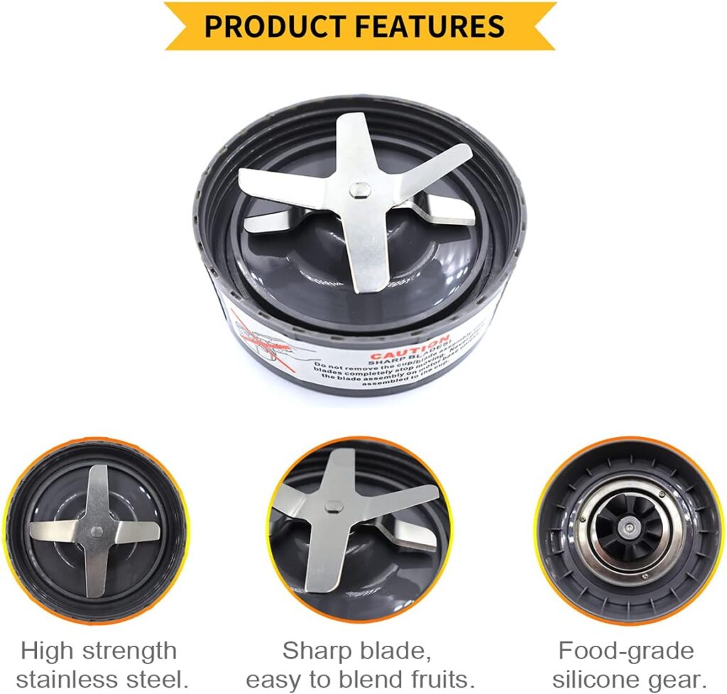 Blender Replacement Parts Cross Blade Fits Original NutriBullet 600w / 900w Pro Extractor Blade Series Nutribullet Accessories Blade with Silicone Rubber Gasket Seal Ring Blender Replacement Parts Cross Blade Fits Original NutriBullet 600w / 900w Pro Extractor Blade Series Nutribullet Accessories Blade with Silicone Rubber Gasket Seal Ring