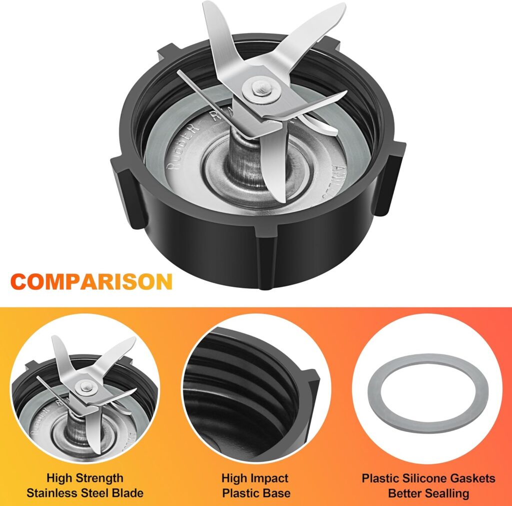 Blender Replacement Parts for Oster Blender - 6-Point Stainless Steel Blade With Jar Base Cap And 1 Pcs O Ring Seal for Oster and Osterizer Blender Replacement Parts Gasket Accessory Refresh Kit Blender Replacement Parts for Oster Blender - 6-Point Stainless Steel Blade With Jar Base Cap And 1 Pcs O Ring Seal for Oster and Osterizer Blender Replacement Parts Gasket Accessory Refresh Kit