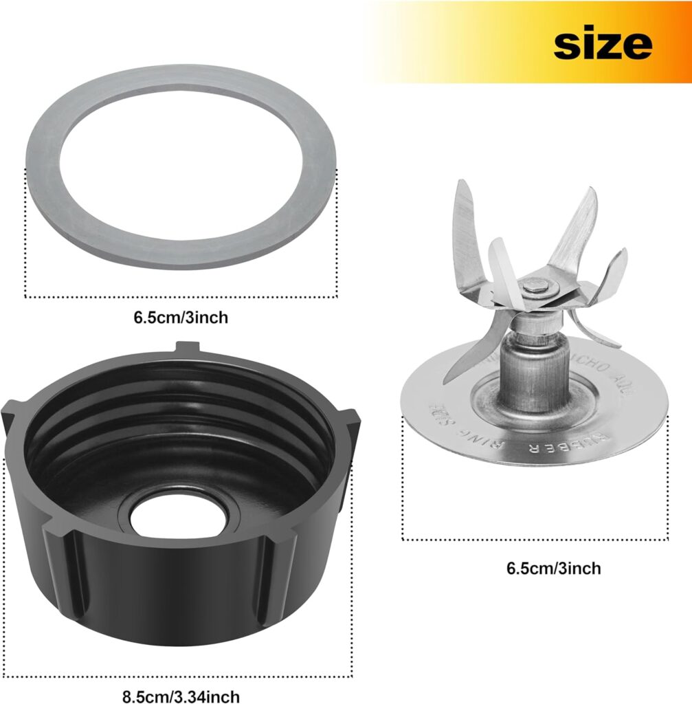 Blender Replacement Parts for Oster Blender - 6-Point Stainless Steel Blade With Jar Base Cap And 1 Pcs O Ring Seal for Oster and Osterizer Blender Replacement Parts Gasket Accessory Refresh Kit Blender Replacement Parts for Oster Blender - 6-Point Stainless Steel Blade With Jar Base Cap And 1 Pcs O Ring Seal for Oster and Osterizer Blender Replacement Parts Gasket Accessory Refresh Kit