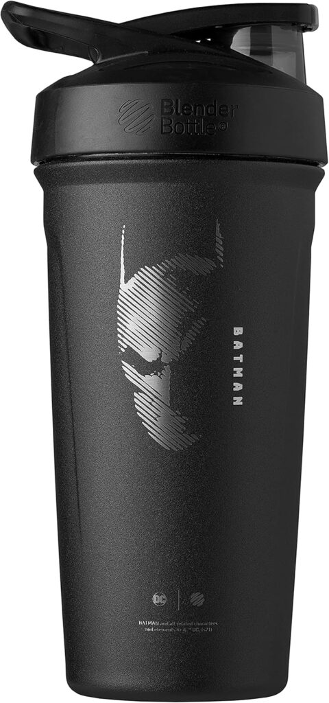 BlenderBottle Justice League Sport Insulated Stainless Steel Shaker Bottle with Wire Whisk, 24-Ounce, Batman – Protein Shakes Hydration for Athletes Fitness Enthusiasts, Easy Mixing, Keeps Drinks Cold, Lockable Lid | Insulated, Wire Whisk, Batman BlenderBottle Justice League Sport Insulated Stainless Steel Shaker Bottle with Wire Whisk, 24-Ounce, Batman – Protein Shakes Hydration for Athletes Fitness Enthusiasts, Easy Mixing, Keeps Drinks Cold, Lockable Lid | Insulated, Wire Whisk, Batman
