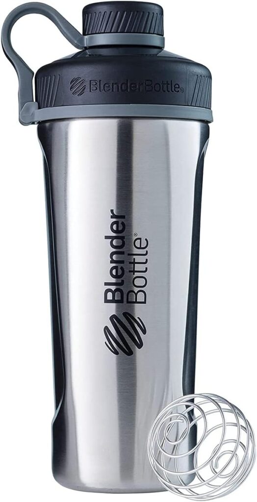 BlenderBottle Radian Shaker Cup Insulated Stainless Steel Water Bottle with Wire Whisk, 26-Ounce, Matte Black BlenderBottle Radian Shaker Cup Insulated Stainless Steel Water Bottle with Wire Whisk, 26-Ounce, Matte Black