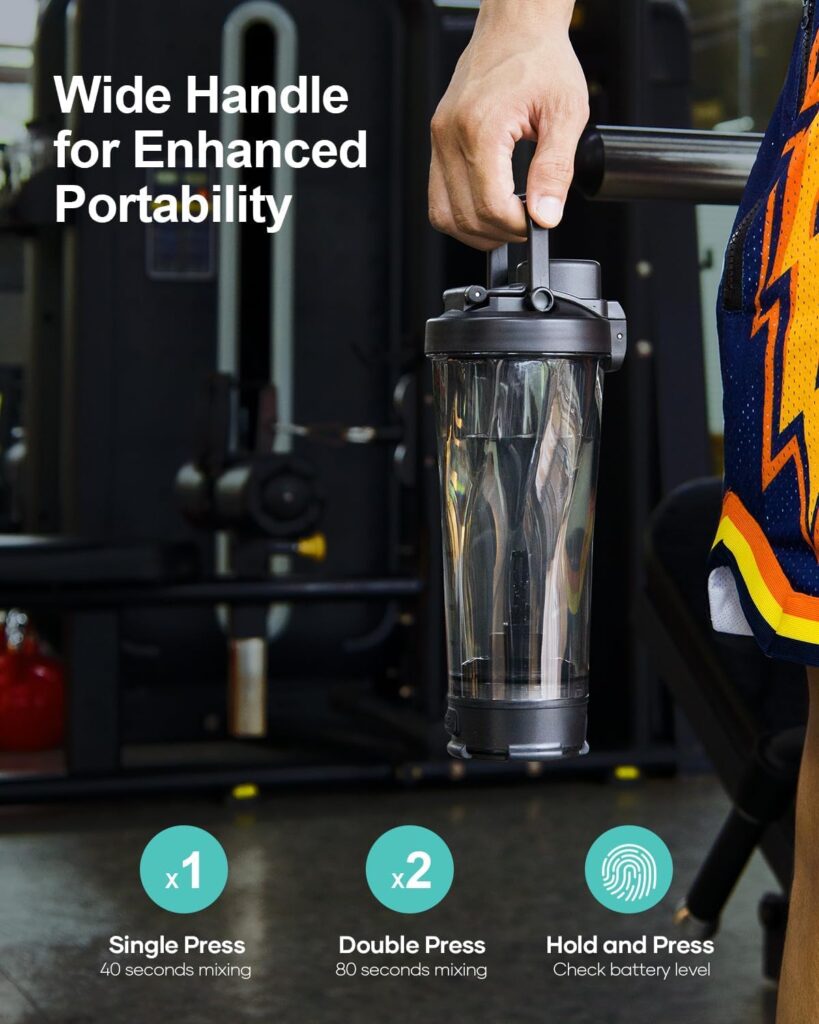 BUZIO Electric Protein Shaker Bottle, 24 oz Shake Blender Bottle, USB Rechargeable Blender Bottles for Protein Mixes Shaker Cups, Portable Large Sports Water Bottles Made with Tritan, Black BUZIO Electric Protein Shaker Bottle, 24 oz Shake Blender Bottle, USB Rechargeable Blender Bottles for Protein Mixes Shaker Cups, Portable Large Sports Water Bottles Made with Tritan, Black