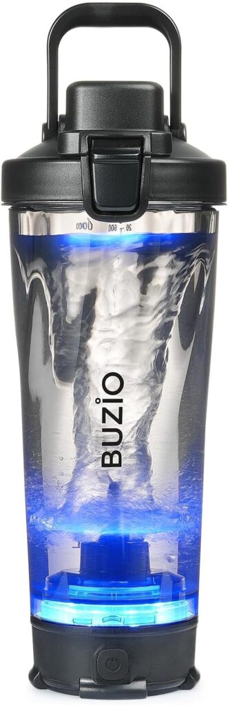 BUZIO Electric Protein Shaker Bottle, 24 oz Shake Blender Bottle, USB Rechargeable Blender Bottles for Protein Mixes Shaker Cups, Portable Large Sports Water Bottles Made with Tritan, Black BUZIO Electric Protein Shaker Bottle, 24 oz Shake Blender Bottle, USB Rechargeable Blender Bottles for Protein Mixes Shaker Cups, Portable Large Sports Water Bottles Made with Tritan, Black