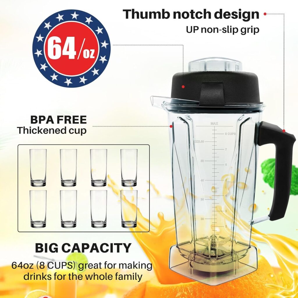 Leepenk 64OZ 5200 Blender Pitcher Fit for Classic C-Series Blender Replace 5200 6300 5000 5500 4200 4500 750 60865 62827 Blender Cup Replacement Accessories Fit with Blender Blade Assembly Leepenk 64OZ 5200 Blender Pitcher Fit for Classic C-Series Blender Replace 5200 6300 5000 5500 4200 4500 750 60865 62827 Blender Cup Replacement Accessories Fit with Blender Blade Assembly