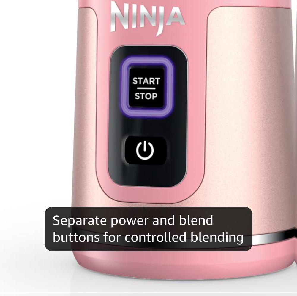 Ninja Blast Portable Blender, Cordless, 18oz. Vessel, Personal Blender For-Shakes and Smoothies, BPA Free, Leakproof-Lid and Sip Spout, USB-C Rechargeable, Dishwasher Safe Parts, Tinted Pink, BC151PK Ninja Blast Portable Blender, Cordless, 18oz. Vessel, Personal Blender For-Shakes and Smoothies, BPA Free, Leakproof-Lid and Sip Spout, USB-C Rechargeable, Dishwasher Safe Parts, Tinted Pink, BC151PK