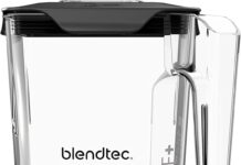 Blendtec 90 oz WildSide+ Jar – Replacement Kitchen Blender Jar – Compatible with All Blendtec Blenders – 36 oz Blending Capacity – Clear