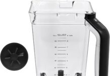 Replacement Pitcher 72 oz XL Compatible with Ninja Blender (New Model) BL610,72oz Pitcher Blender Parts for Ninja BL710WM BL710WMC CO610B CO650B CT610,NEW Model Top Lid with Rim/Handle Extension ONLY