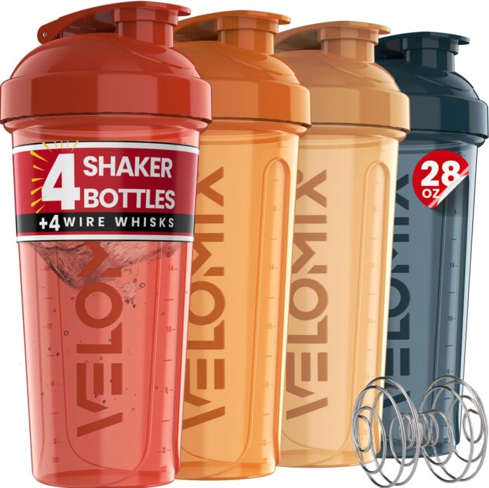 velomix-4-pack-oz-protein-shaker-bottles-for-protein-mixes-4x-wire-whisk-leak-proof-shaker-cups-for-protein-shakes-stack-3