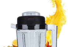 Vitamix Blender Pitcher 32oz 0.9L Transparent Food Blender Container with Blade Lid Replacement Accessories Fit for C series 5300/6500/750/780 Blender(10×8.3×5.1inch)
